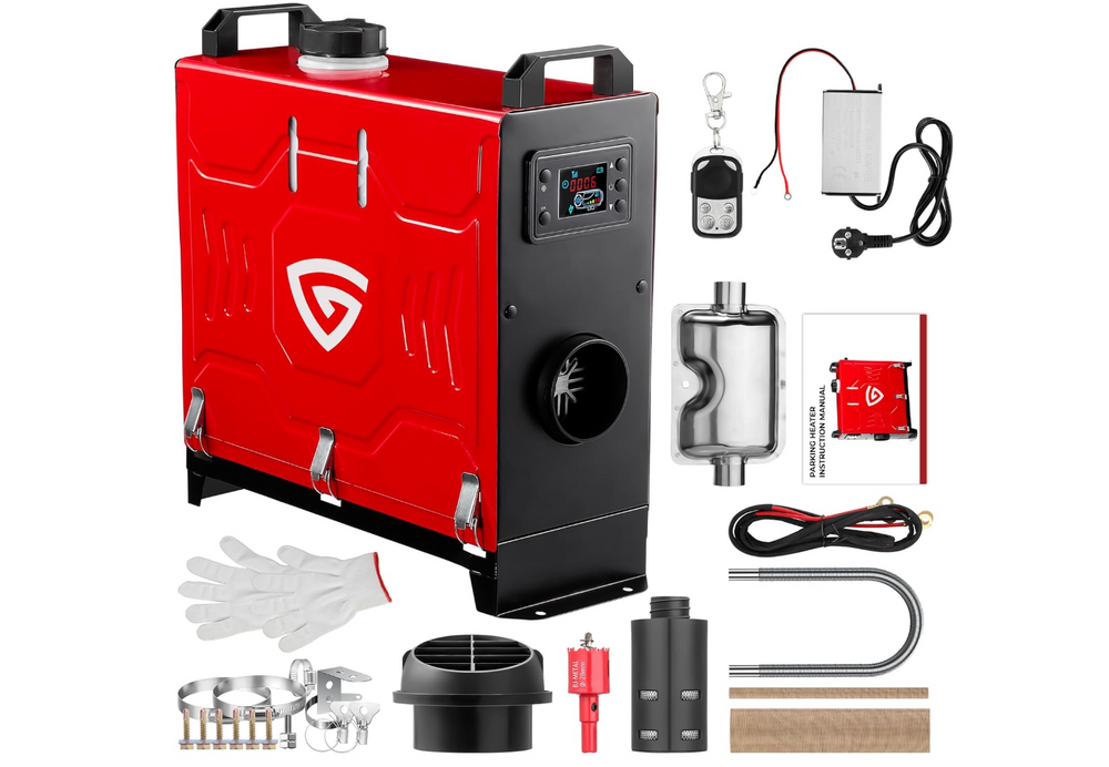 8 kW Diesel Parking Heater 12V / 24V / 220V All-in-One Diesel Air Heater with Bluetooth App Control, Remote Control & LCD Display – Fast-Heating Vertical Portable Diesel Heater