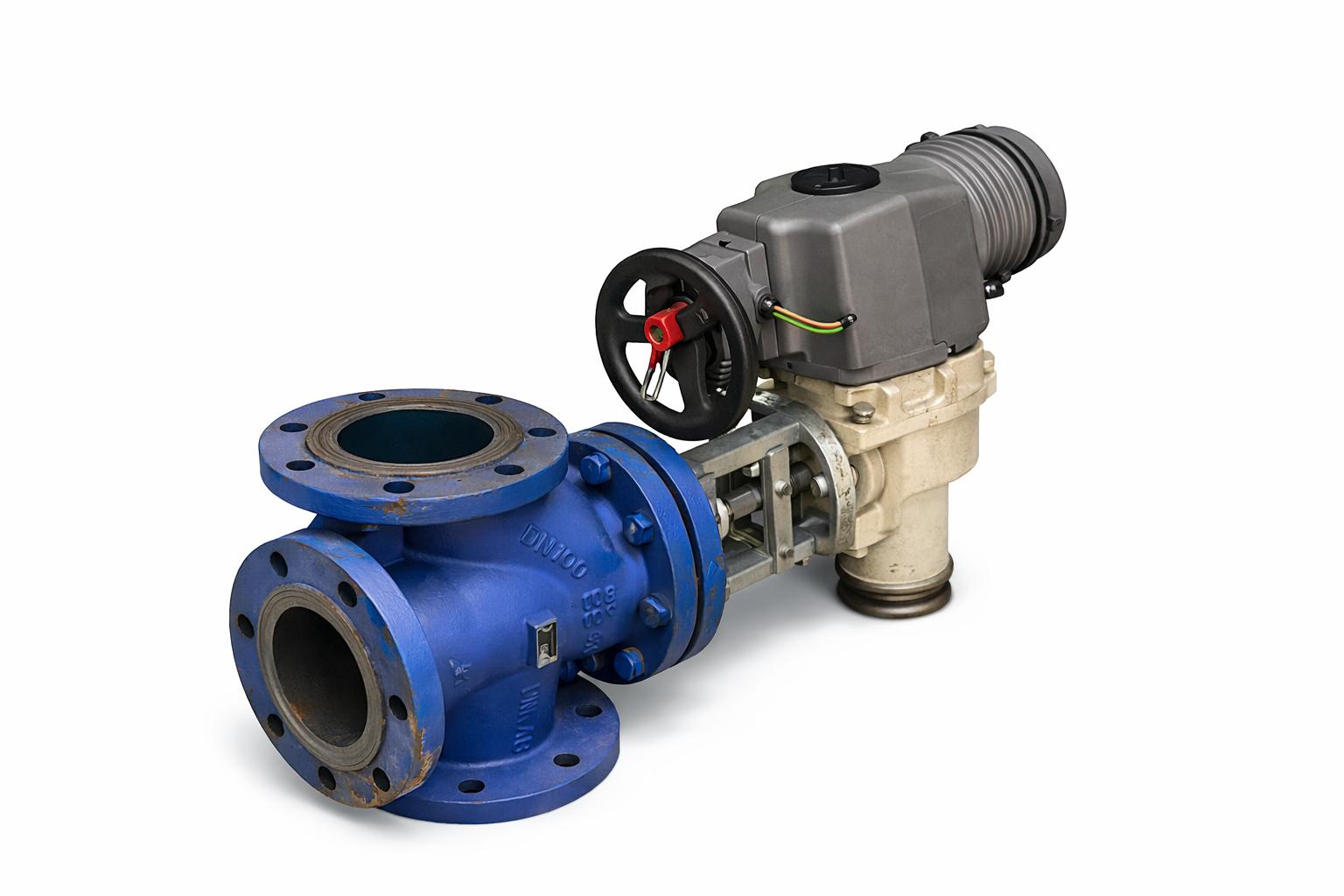 AUMA Motorized 3-Way Control Valve DN100 PN16